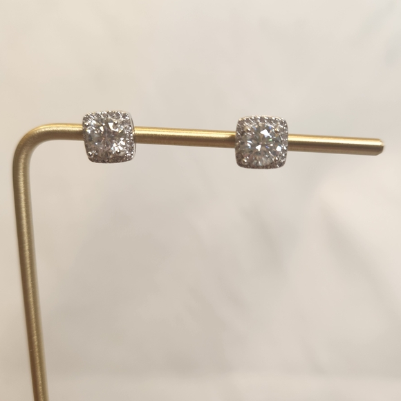 Jewelry - Moissanite Earrings On Sterling Silver 1 Carat Each
